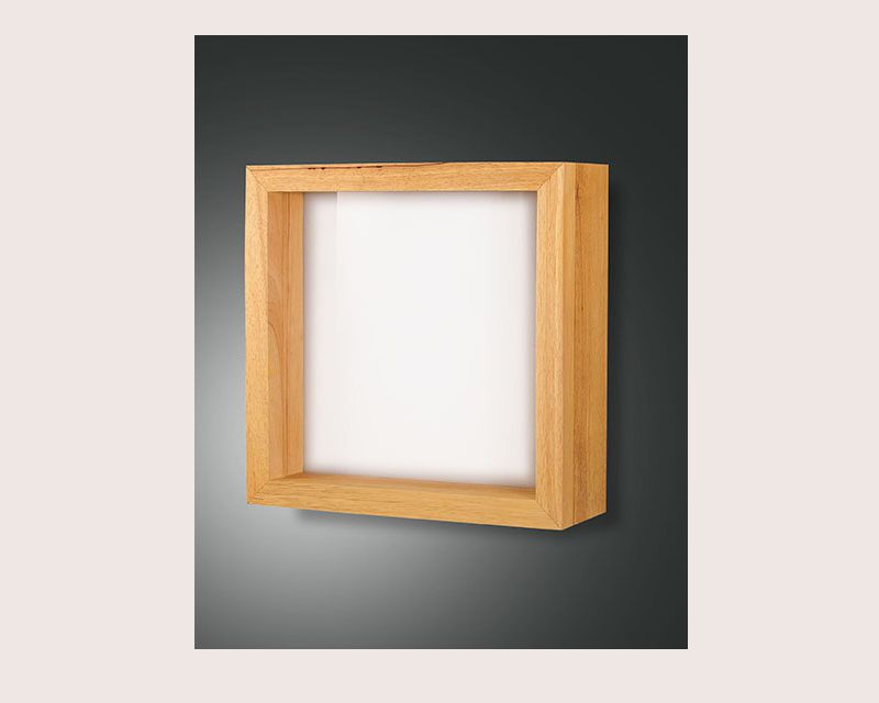 Window Fabas Applique Led Quadrata Legno