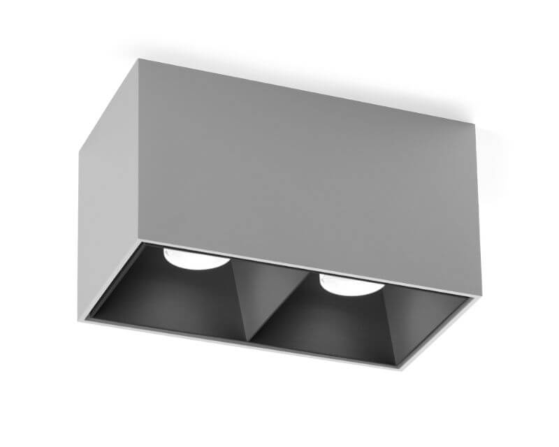 Riflettore Interno Doppio Box 2.0 Wever & Ducrè Alluminio Nero