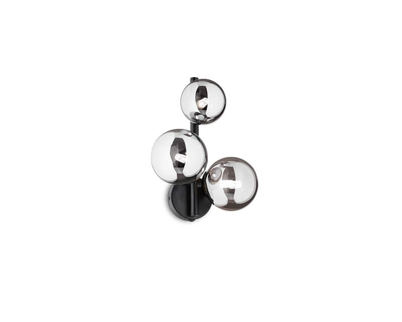 Perlage Ap3 Ideal Lux Applique in vetro soffiato nero