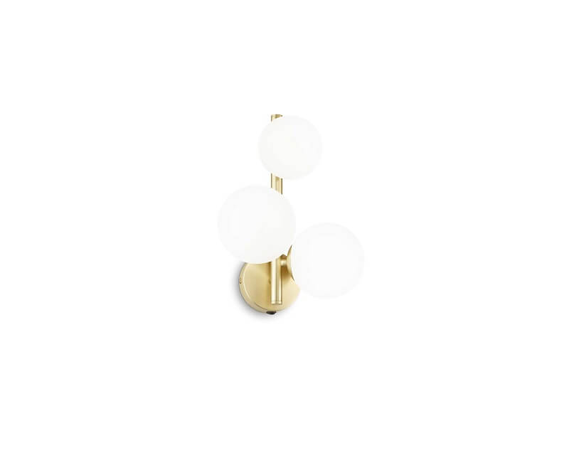 Perlage Ap3 Ideal Lux Applique in vetro soffiato ottone