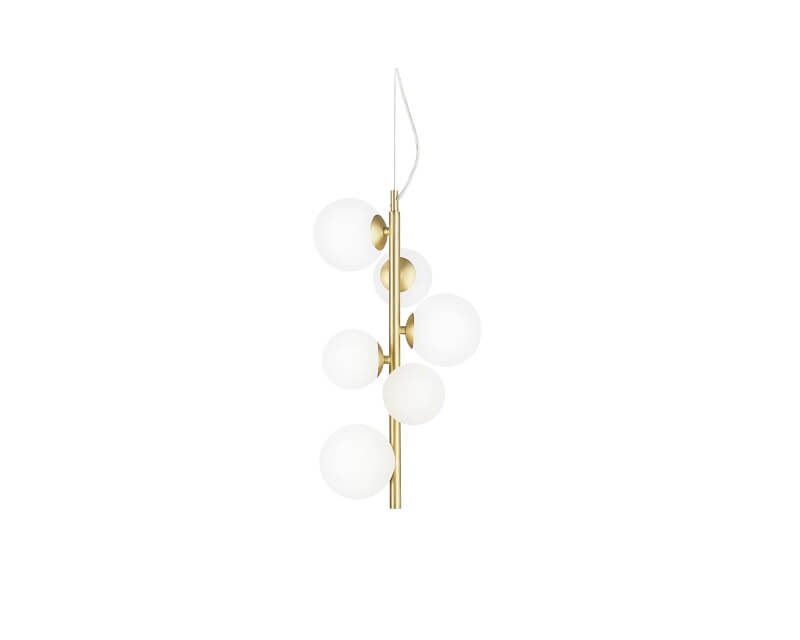 Perlage Sp6 Ideal Lux Lampada a Sospensione in vetro soffiato ottone