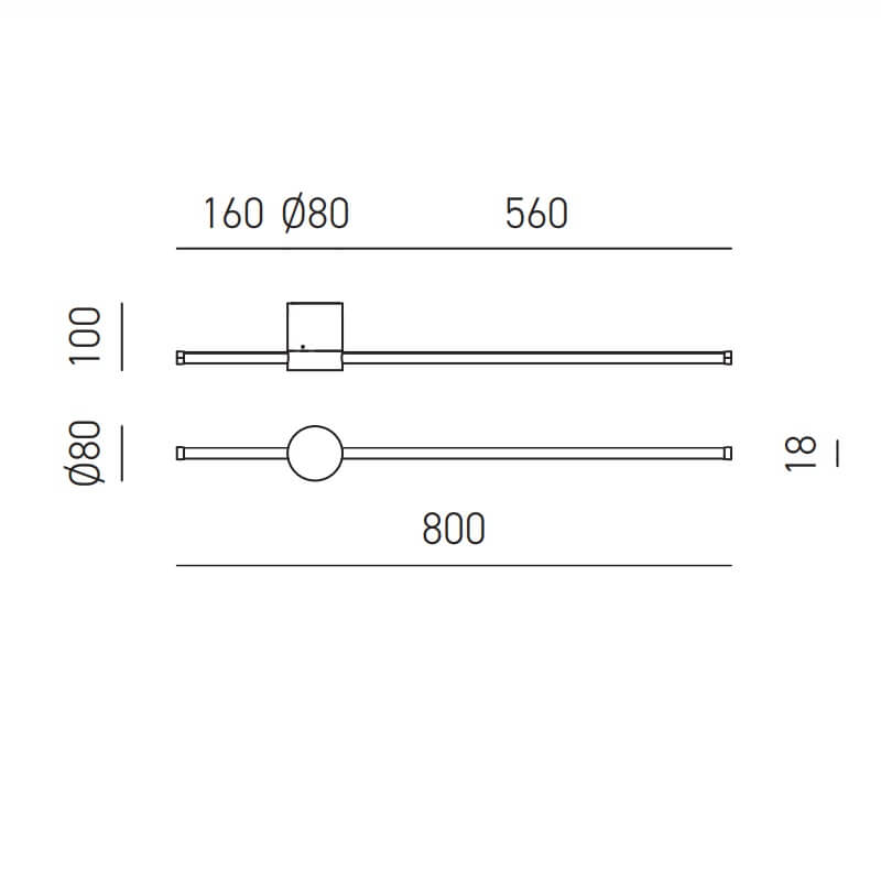 Enila A Gea Luce Applique Led Dimmerabile moderna tecnica