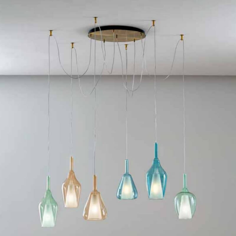 Ofelia Gea Luce Sospensioni in Vetro di Design rosone rotondo