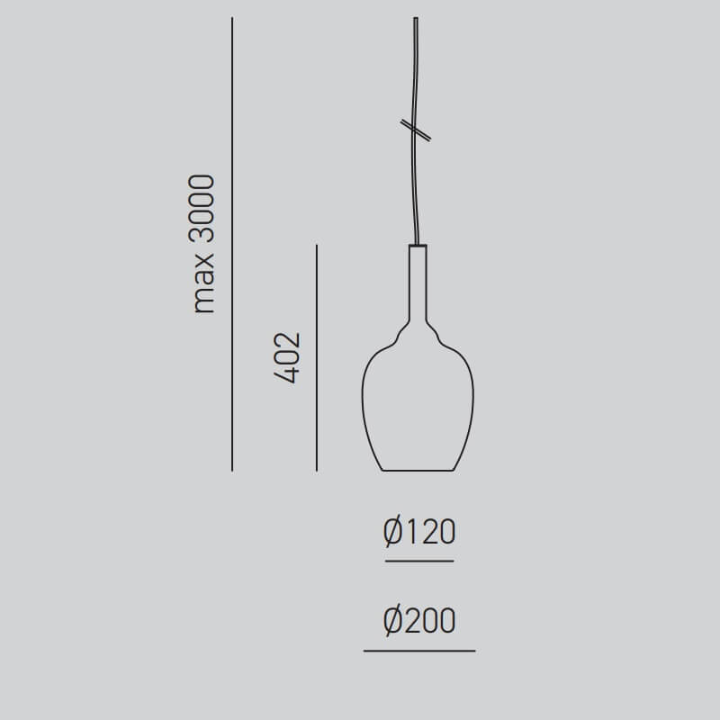 Ofelia S/10 Gea Luce Sospensione di Design in Vetro tecnica