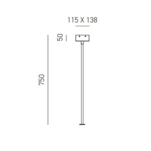 Gaeta SP/4 Gea Luce Tiges 75cm con Rosone