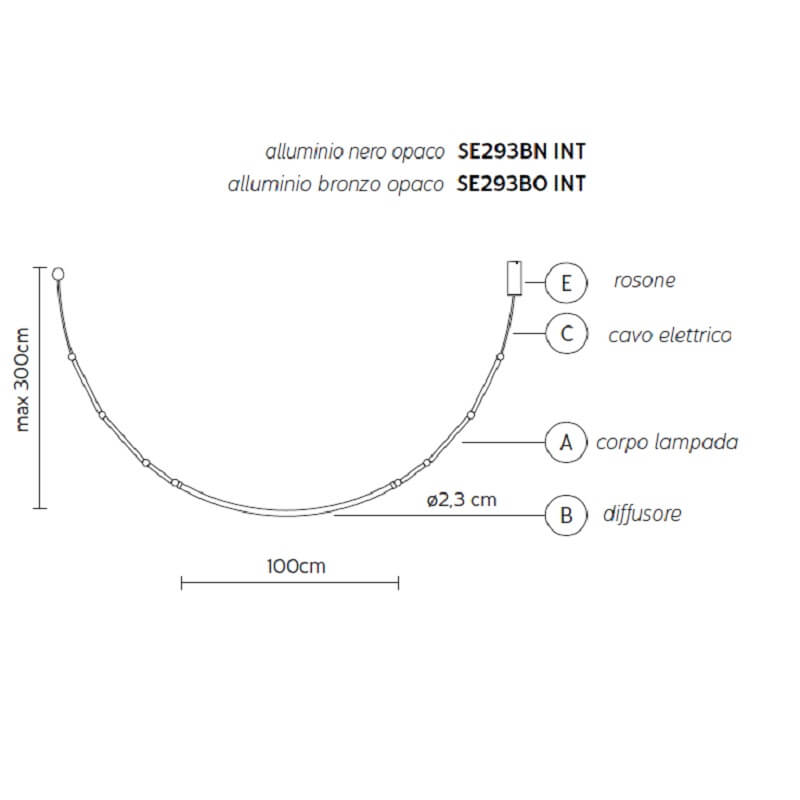 Leda Karman lampadario led di design dimensioni