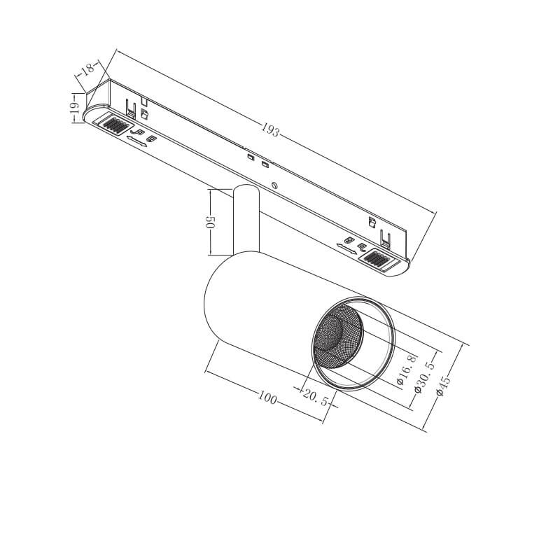 Focus Led Maytoni Spot Led 5W Orientabile per Binario tecnica