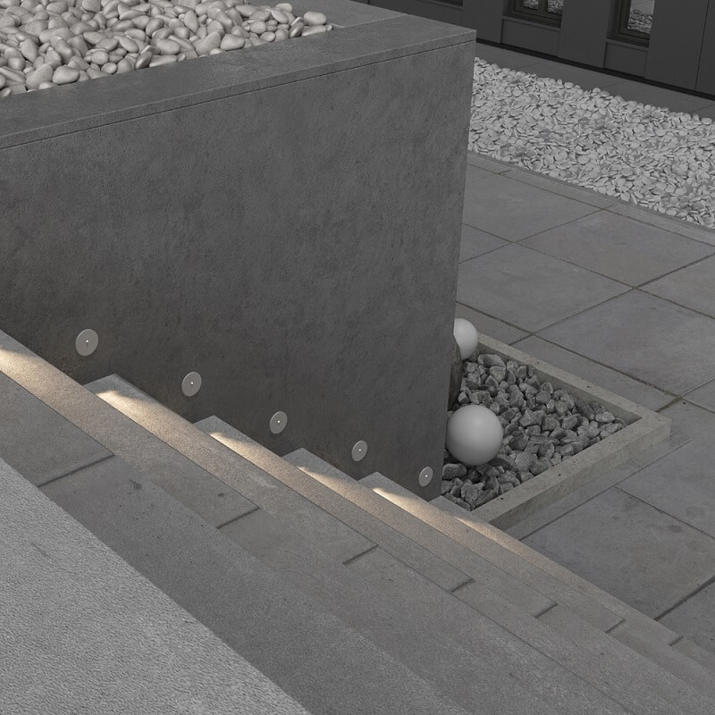 Lock Maytoni Segnapasso Led Tondo da Incasso IP54 ambiente