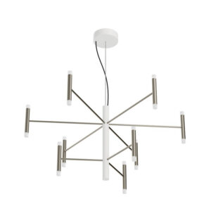 Perla_P9 Linea Light Decòrative Lampadario Titanio/Bianco