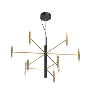 Perla_P9 Decòrative Linea Light Lampadario Led Oro/Nero