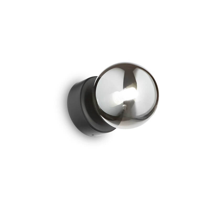 Perlage Ap1 Ideal Lux Applique Tonda Fumè e nera
