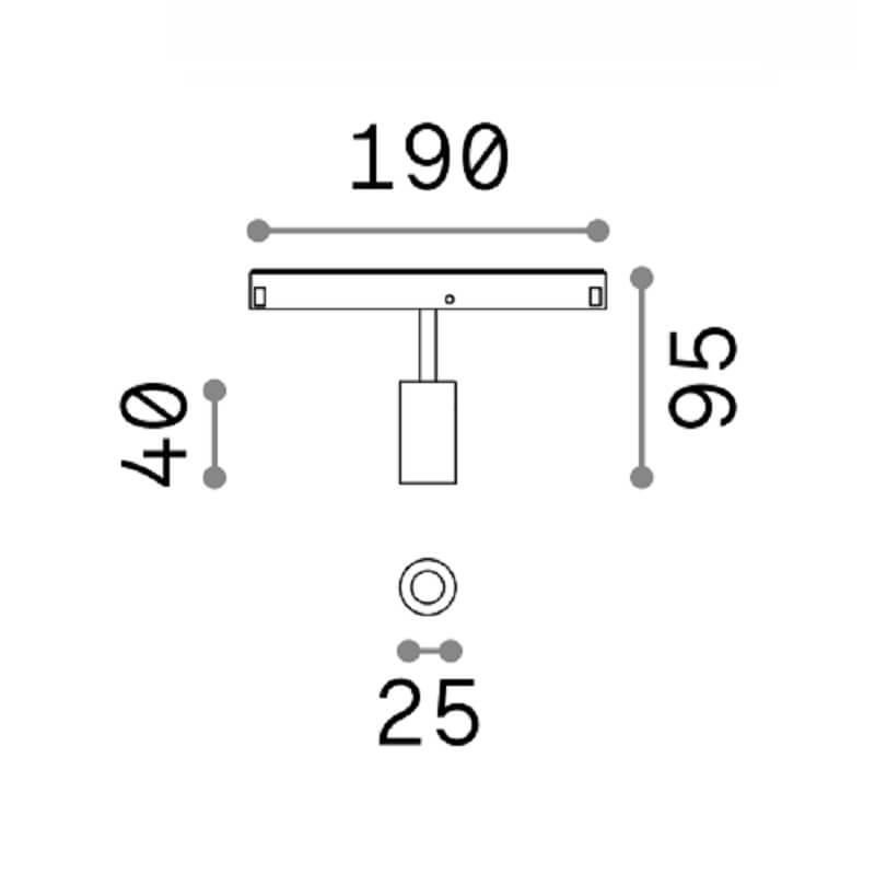 Ego Track Single Ideal Lux Spot Led 3W per Binario tecnica