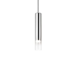 Ideal Lux Look Sp1 D06 Lampadario Moderno a Cilindro Trasparente Cromo