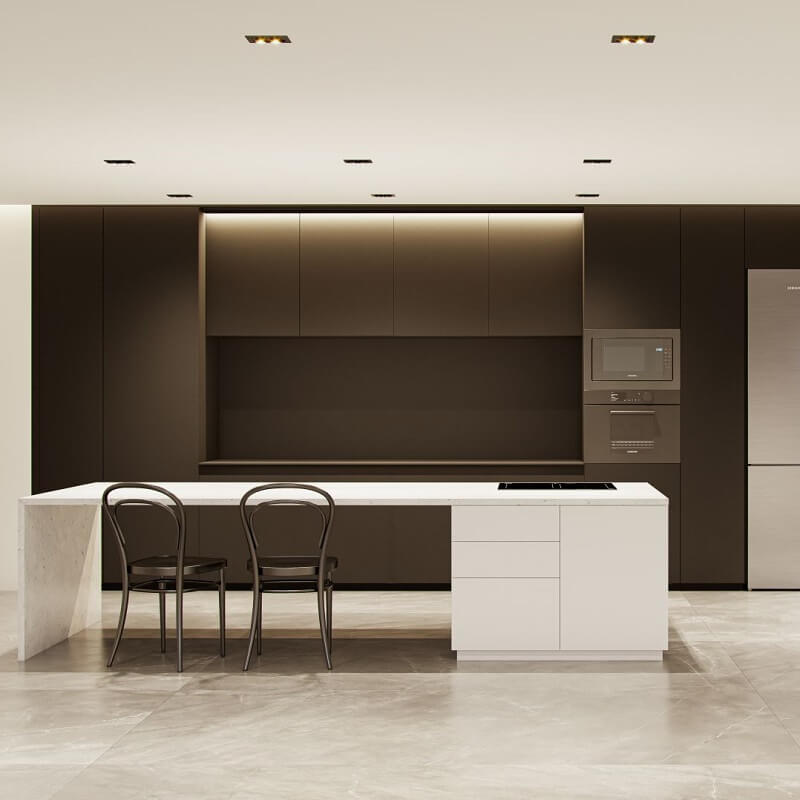 Mini Oxo Square 2 Beneito Faure Faretto Led Quadrato Orientabile ambiente