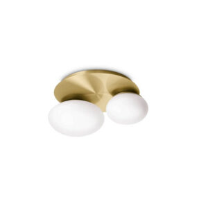 Ideal Lux Ninfea PL2 Lampada a Soffitto Ottone - Bianca
