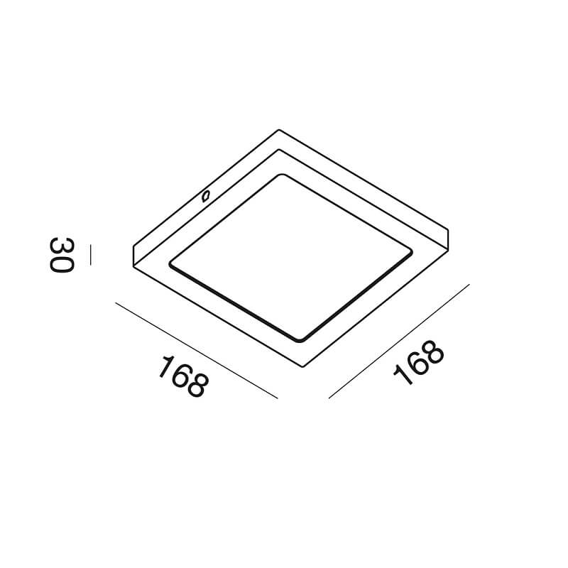 Plafoniera Quadrata Bianca 12W Gea Luce GFA764C-N