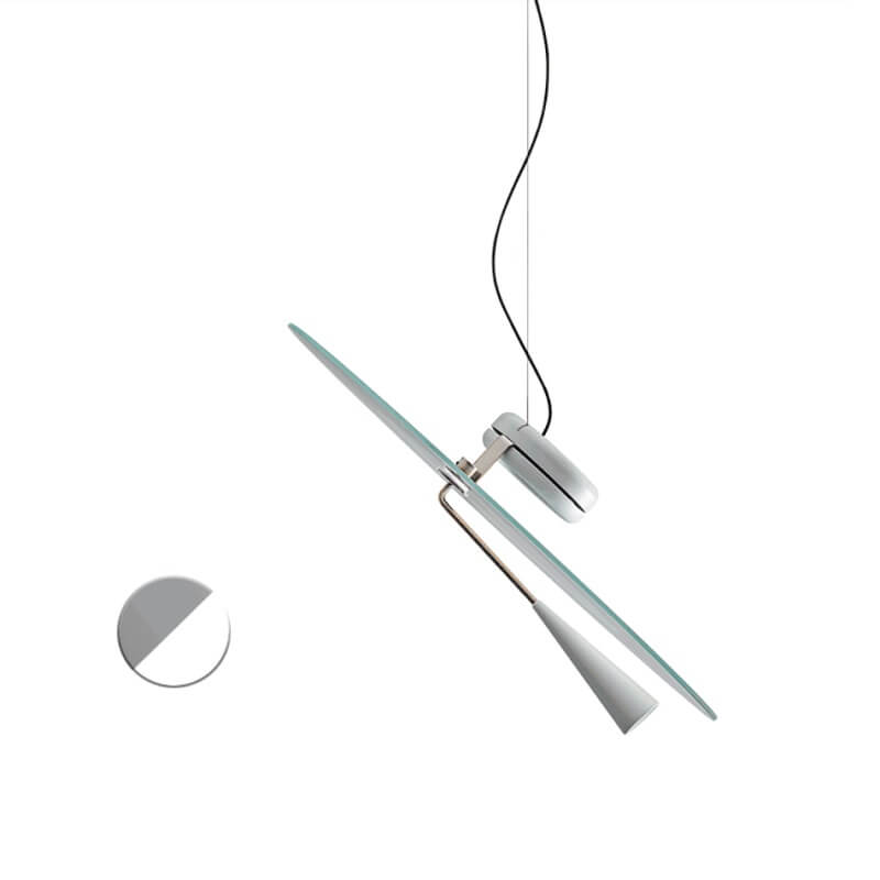 Stilnovo Bascula Lampada a Sospensione Led nickel bianco