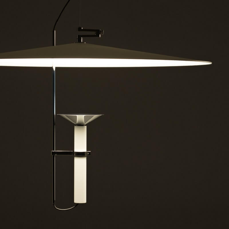 Stilnovo Luna Lampada a Sospensione Led Nera Oro