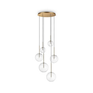 Equinoxe SP6 Ideal Lux Lampada a Sospensione Ottone