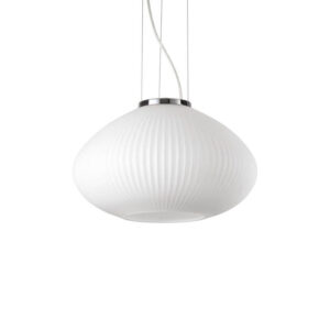Plissè Ideal Lux Lampadario da Cucina Bianco Cromo D35