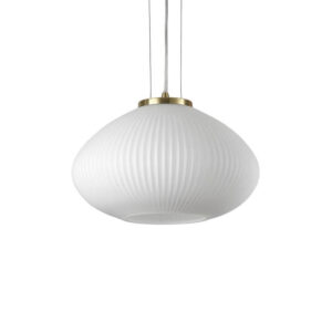 Plissè Ideal Lux Lampadario da Cucina Bianco Ottone D35