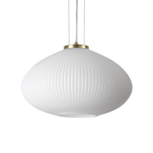 Plissè Ideal Lux Lampada a Sospensione Ottone D45