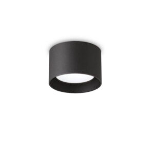 Plafone Led Integrato Nero Spike Pl Round Ideal Lux