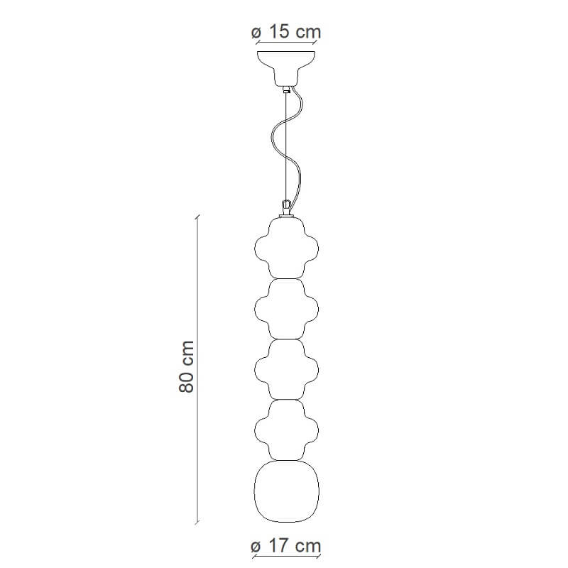 C2685 Copacabana Ferroluce Lampadario In Ceramica