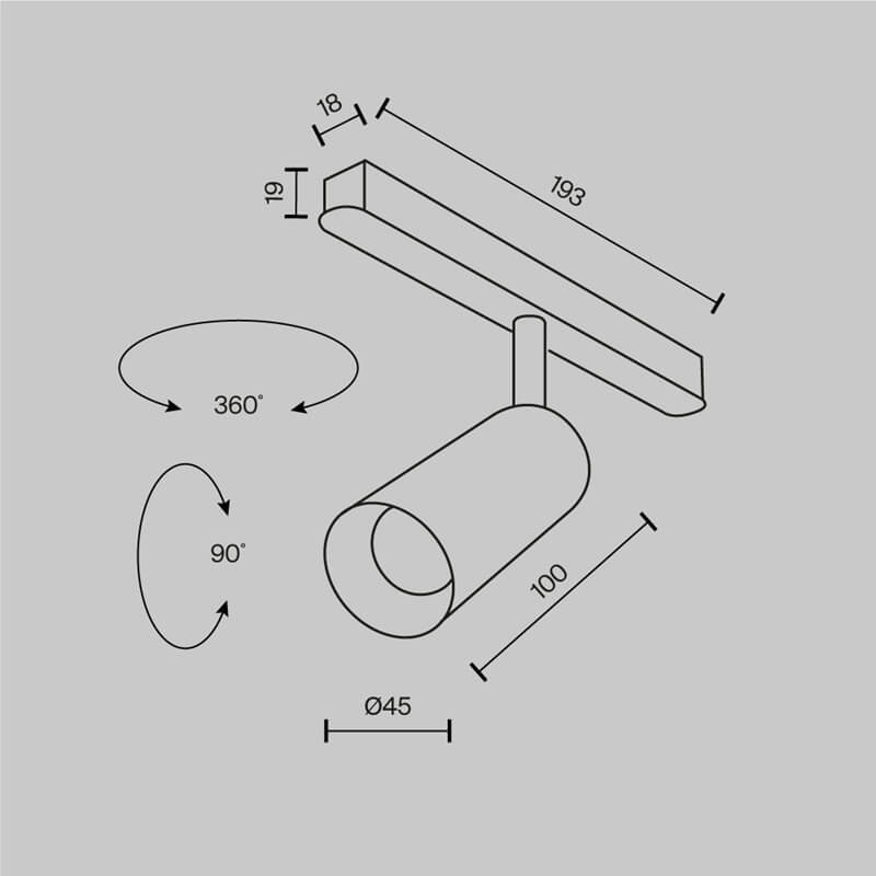 Focus Oro Maytoni Spot Led 5W Per Binario