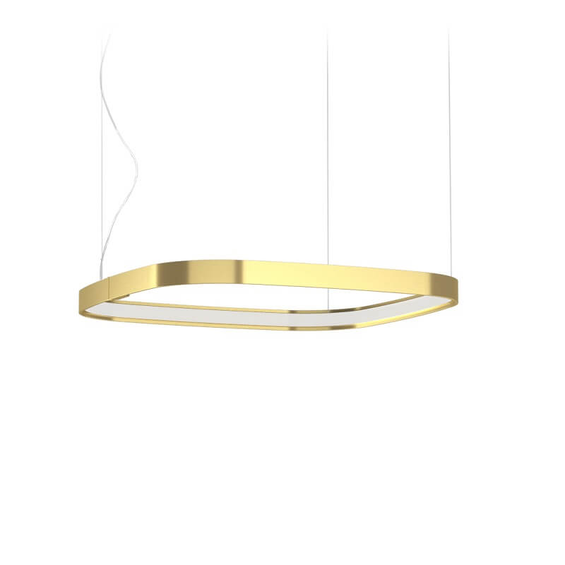 Zero Square 50 Panzeri Lampada a Sospensione di Design Ottone Satinato