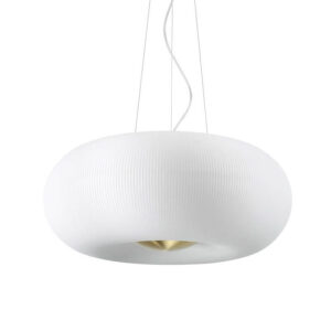 Arizona Sp5 Ideal Lux Lampadario Bianco in Vetro