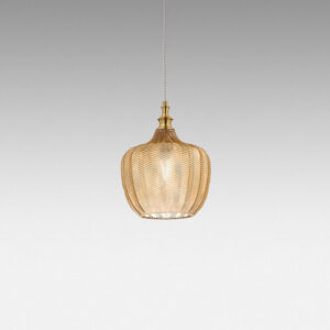 Cleofe S/10 Gea Luce Sospensione Ambra in Vetro