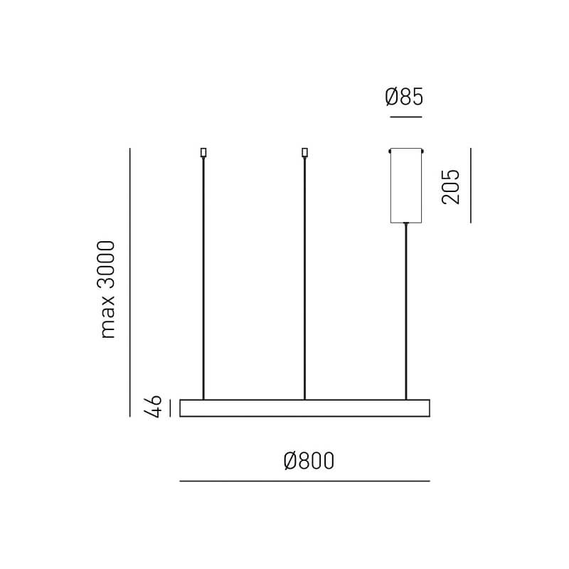 Criseide S/1P Gea Luce Sospensione Led Oro Spazzolato