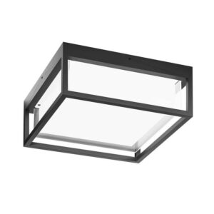 GES2091 Gea Luce Plafoniera IP65 per Esterni Quadrata Nera