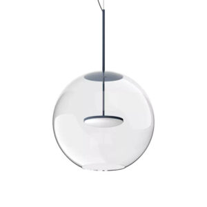 Cristalbolla_P Linea Light Lampadario Trasparente/Blu Led Diam. 44cm