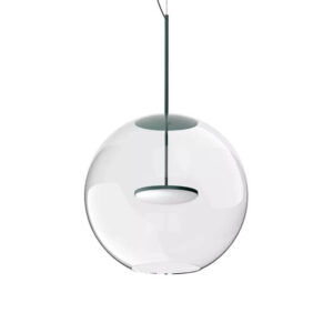 Cristalbolla_P Linea Light Lampadario Trasparente/Petrolio Led Diam. 44cm