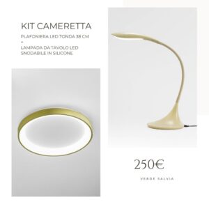 Kit Cameretta Gea Luce: Plafoniera Colorata + Lampada da Tavolo