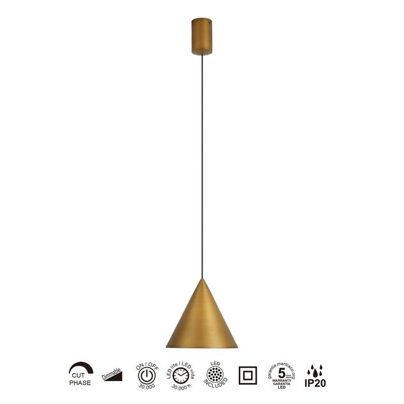 9449-mantra-lampadario-cono-led-oro-satinato